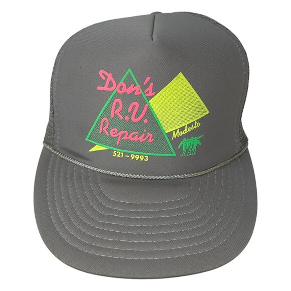 Dons R.V. Repair Modesto Gray Trucker Hat Snapback Mesh Cap Vintage Otto Cap - Picture 6 of 14